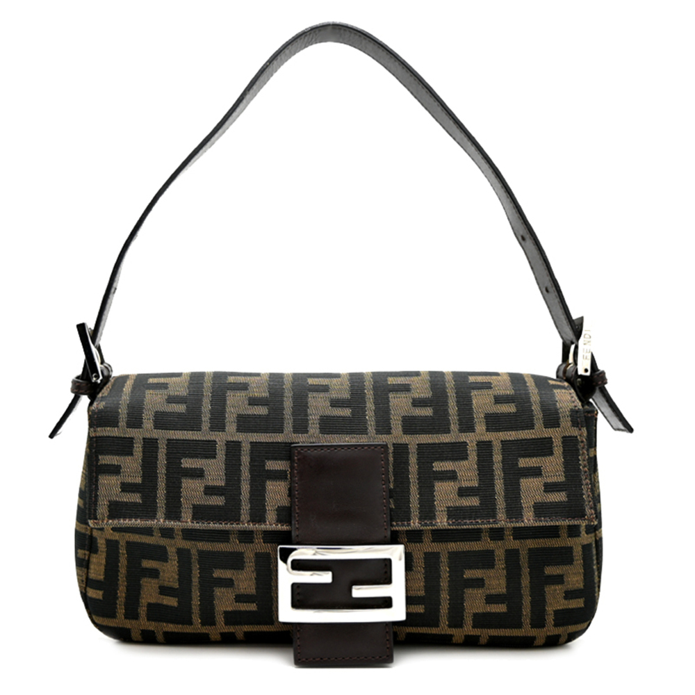 Fendi Mamma Bucket Zucca Pattern Women's Handbag 26424 Leather (Brown)